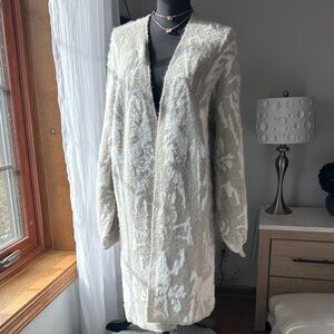 Buckle Cream and White Women's Cardigan